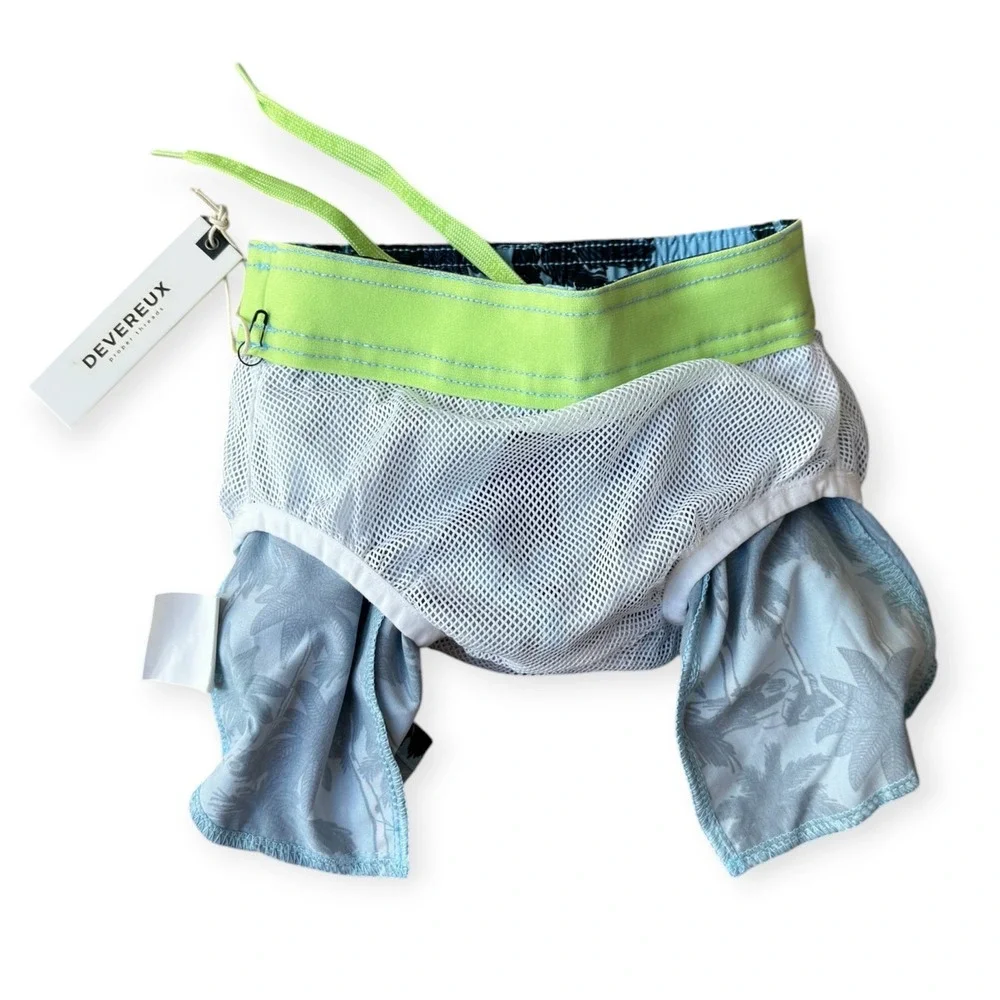 NWT Devereux Golf Kids Baja Swim Trunks Royal Palms Size 4-5